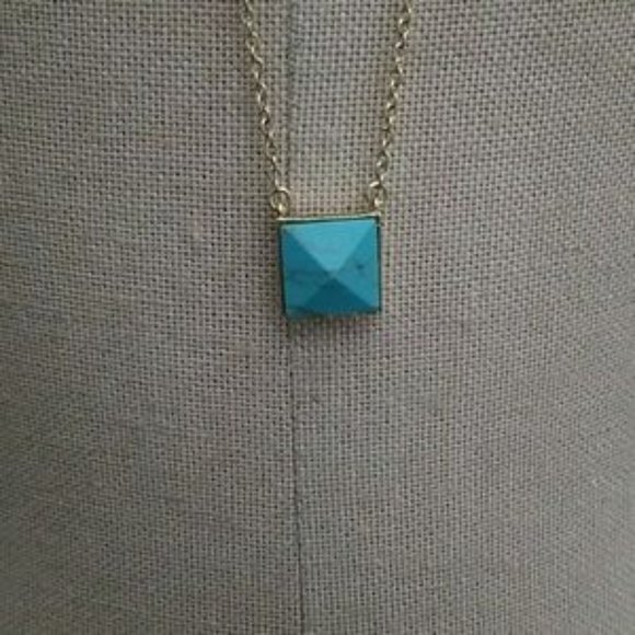 Long Turquoise & Gold Necklace - Picture 2 of 6